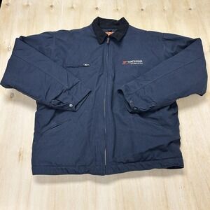 CornerStone Jacket Mens 2XLT Blue Canvas Yokohama Workwear Bomber Lined Padded